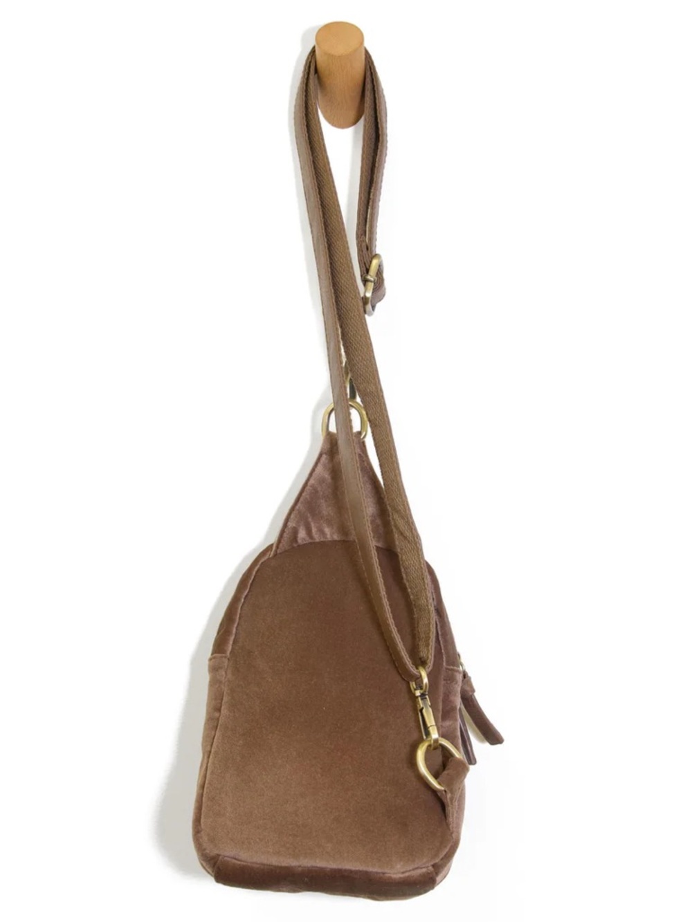 Joy Susan Velvet Skyler Sling Bag in Cocoa - Picture 4 of 5